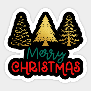 Merry Christmas Trees Sticker